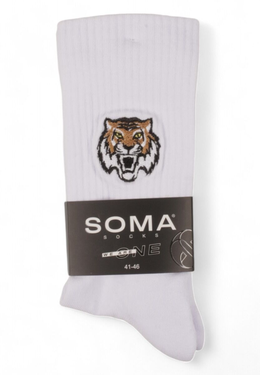 Κάλτσες ανδρικές Rib με κέντημα Soma Tiger