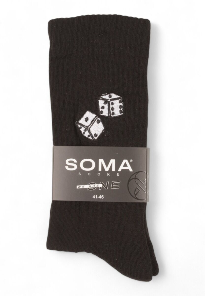 Κάλτσες ανδρικές Rib με κέντημα Soma Dice