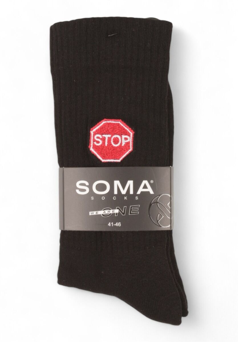 Κάλτσες ανδρικές Rib με κέντημα Soma Stop