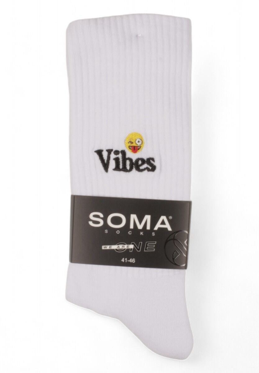 Κάλτσες Unisex Rib με κέντημα Soma Vibes