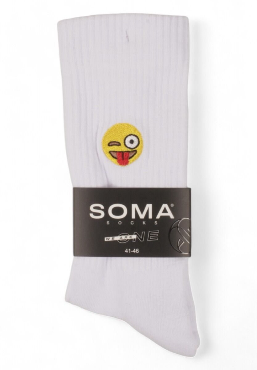 Κάλτσες Unisex Rib με κέντημα Soma Funny
