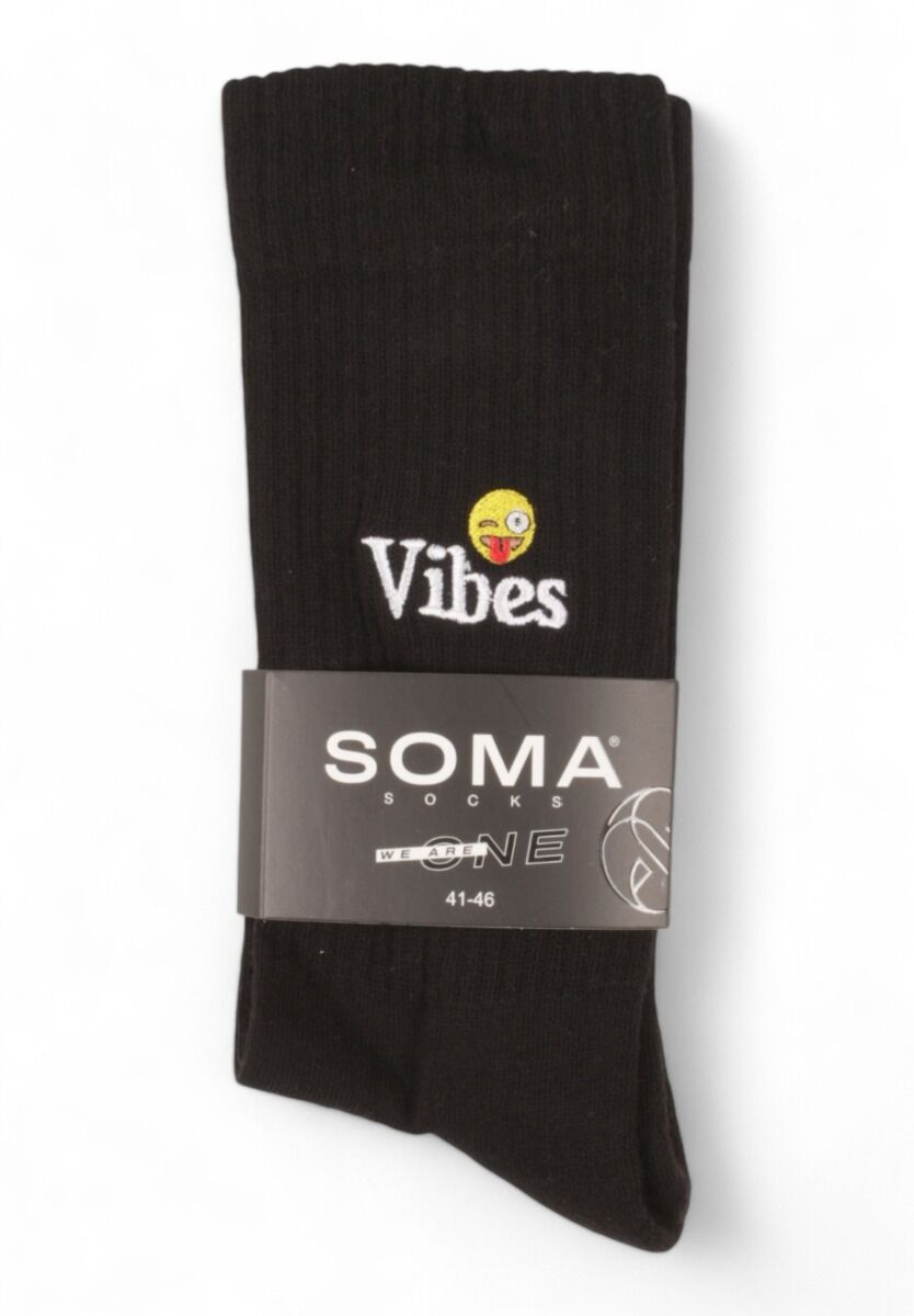 Κάλτσες Unisex Rib με κέντημα Soma Vibes