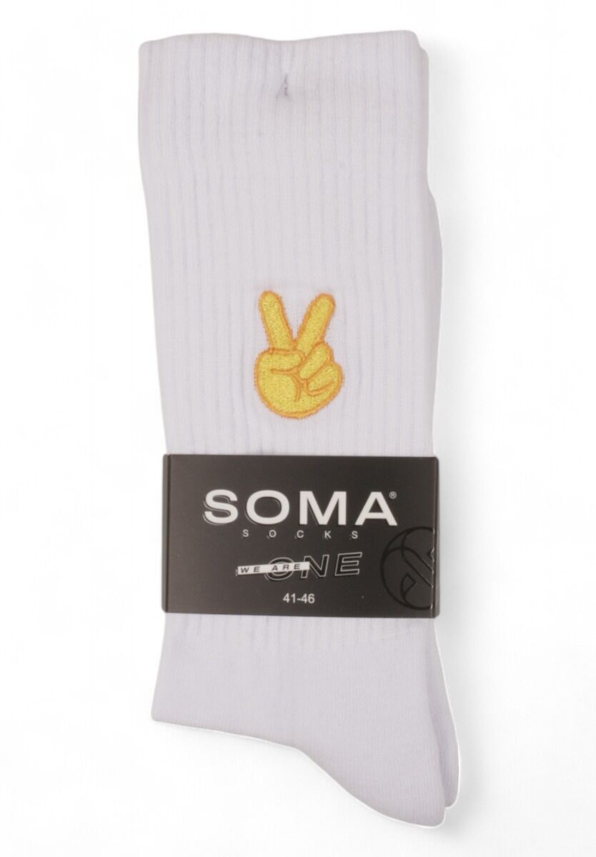 Κάλτσες Unisex Rib με κέντημα Soma Peace