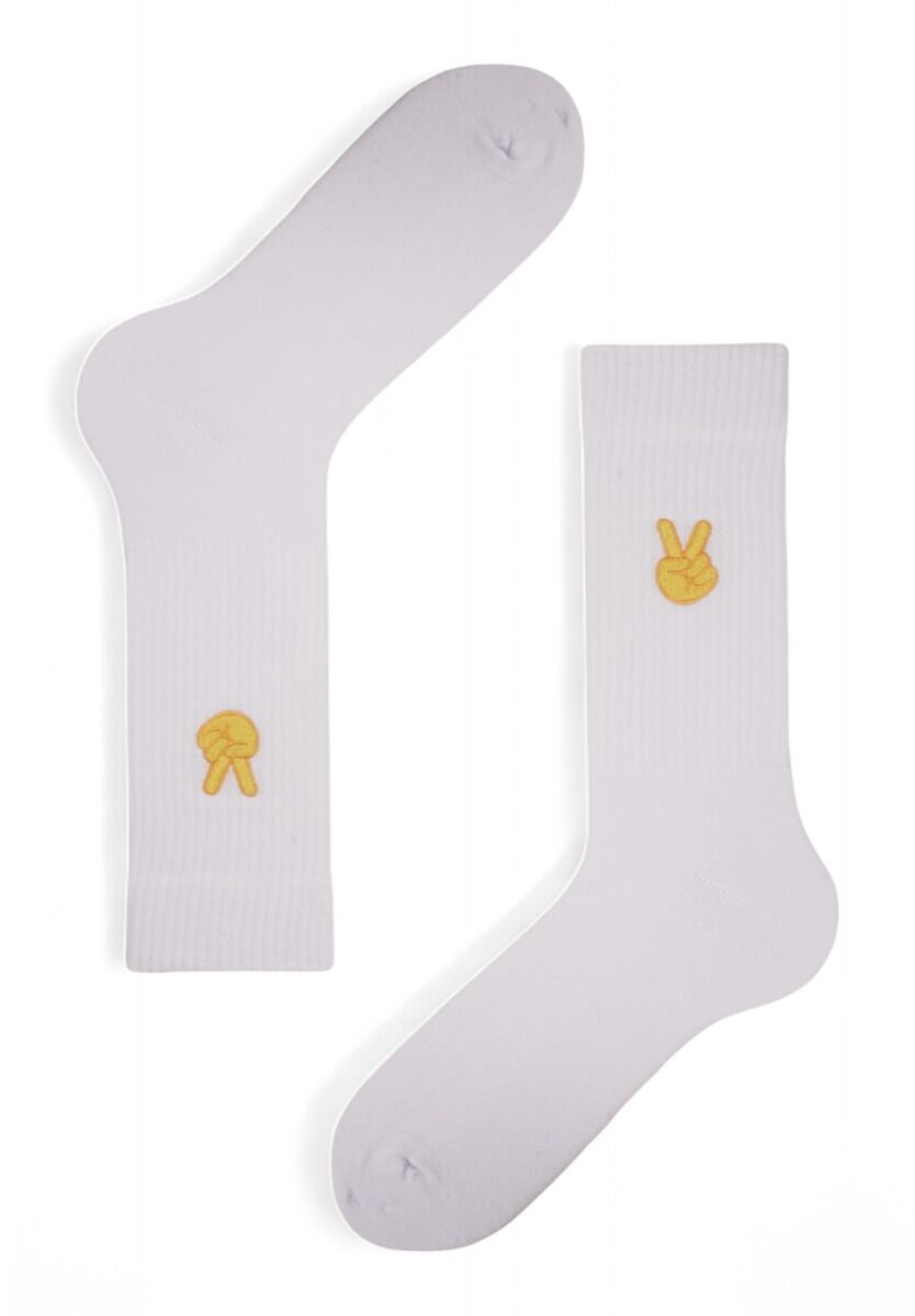 Κάλτσες Unisex Rib με κέντημα Soma Peace
