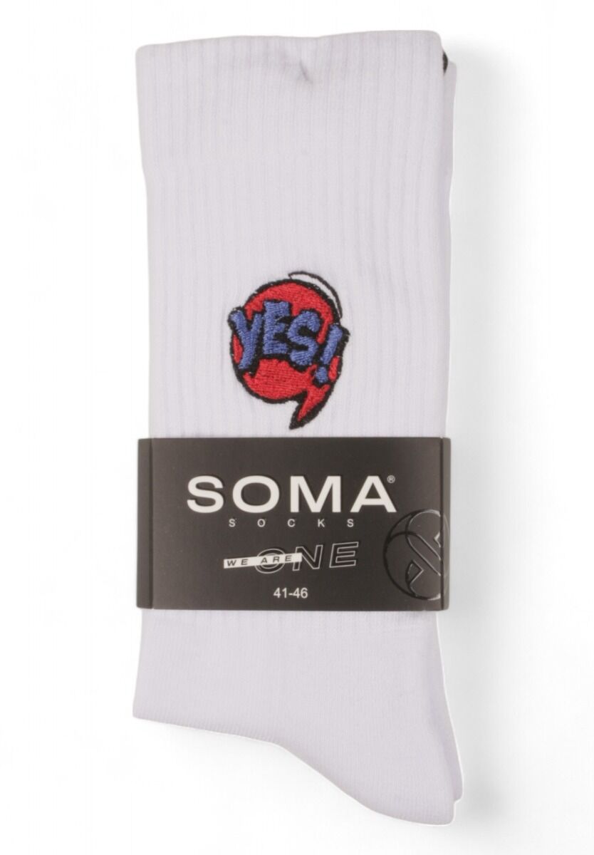 Κάλτσες Unisex Rib με κέντημα Soma Yes