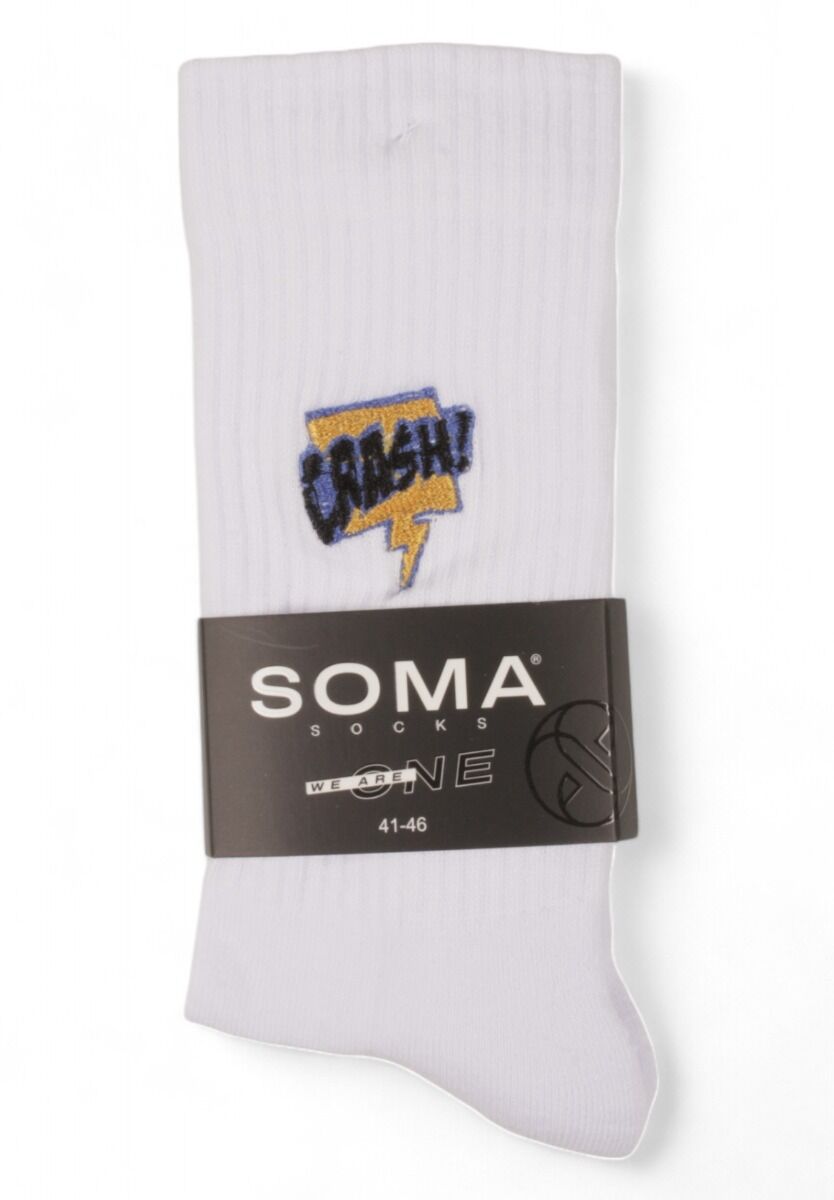 Κάλτσες Unisex Rib με κέντημα Soma Crash