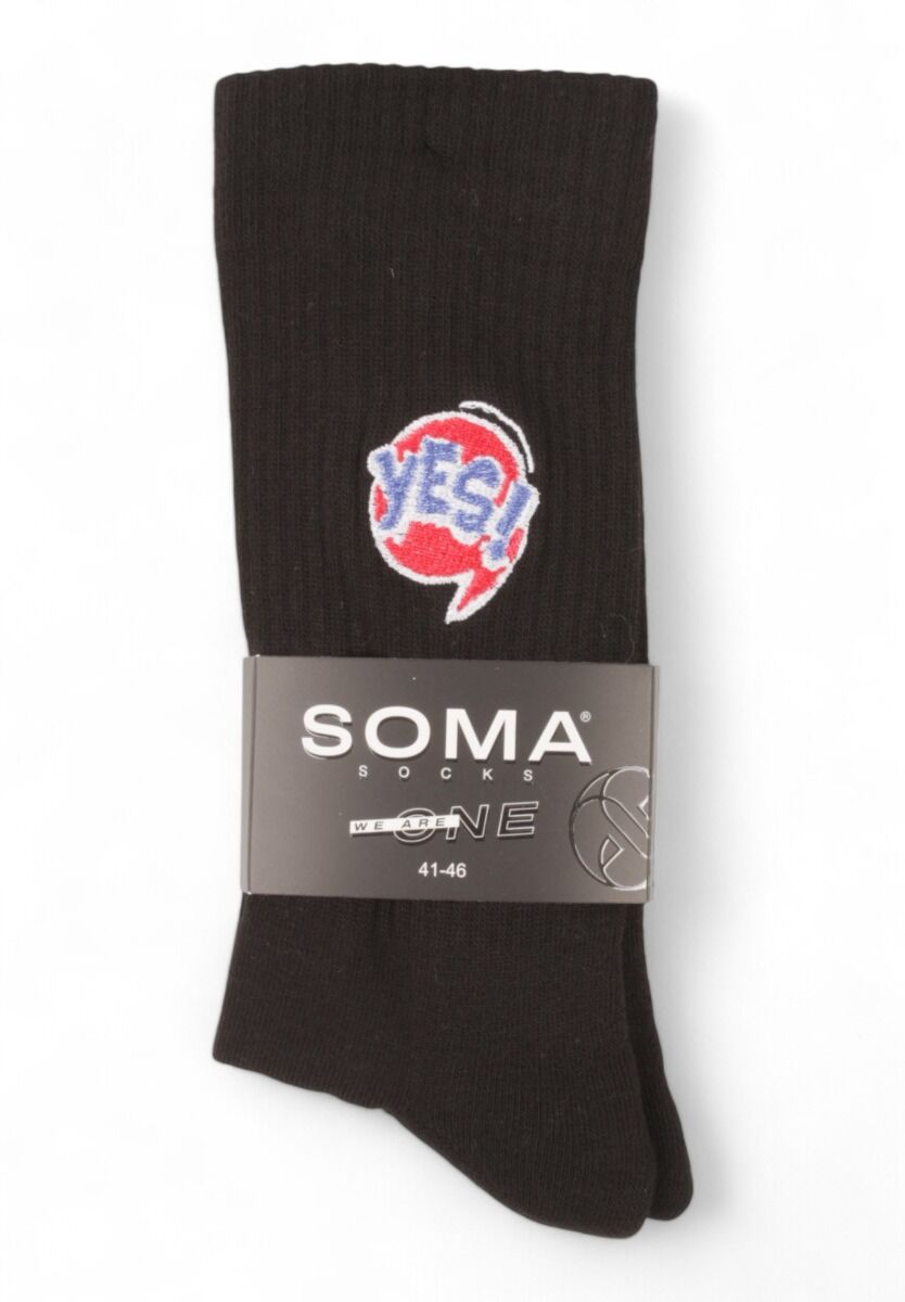 Κάλτσες Unisex Rib με κέντημα Soma Yes