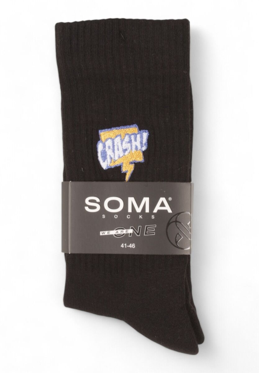 Κάλτσες Unisex Rib με κέντημα Soma Crash