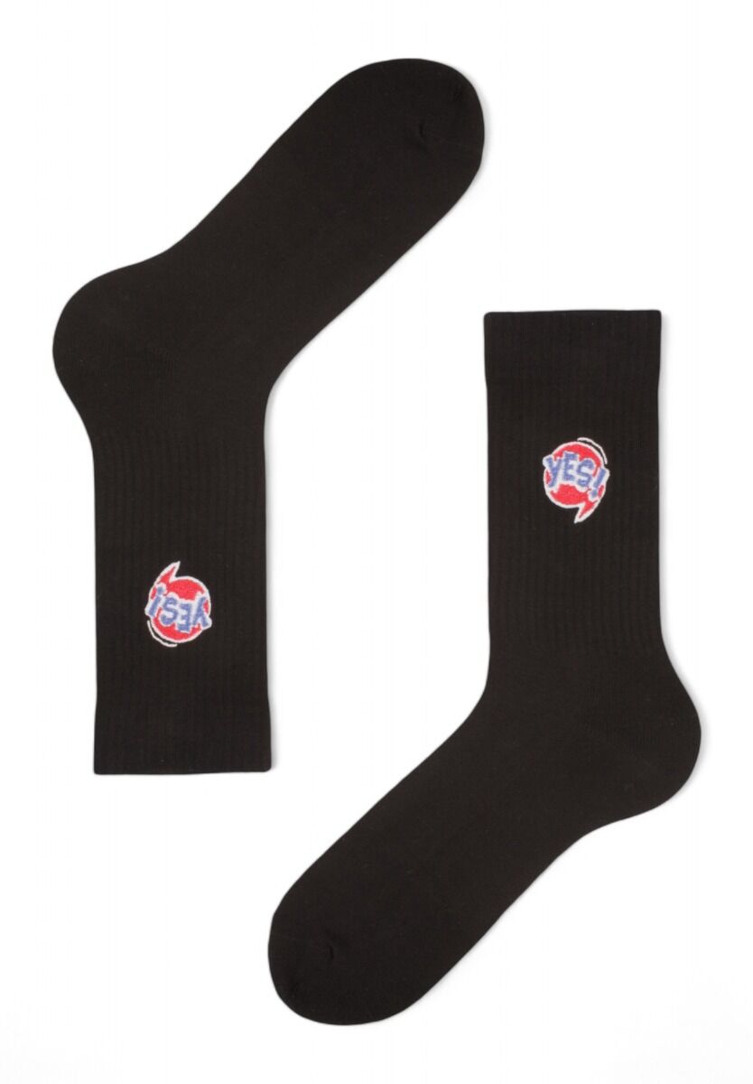 Κάλτσες Unisex Rib με κέντημα Soma Yes