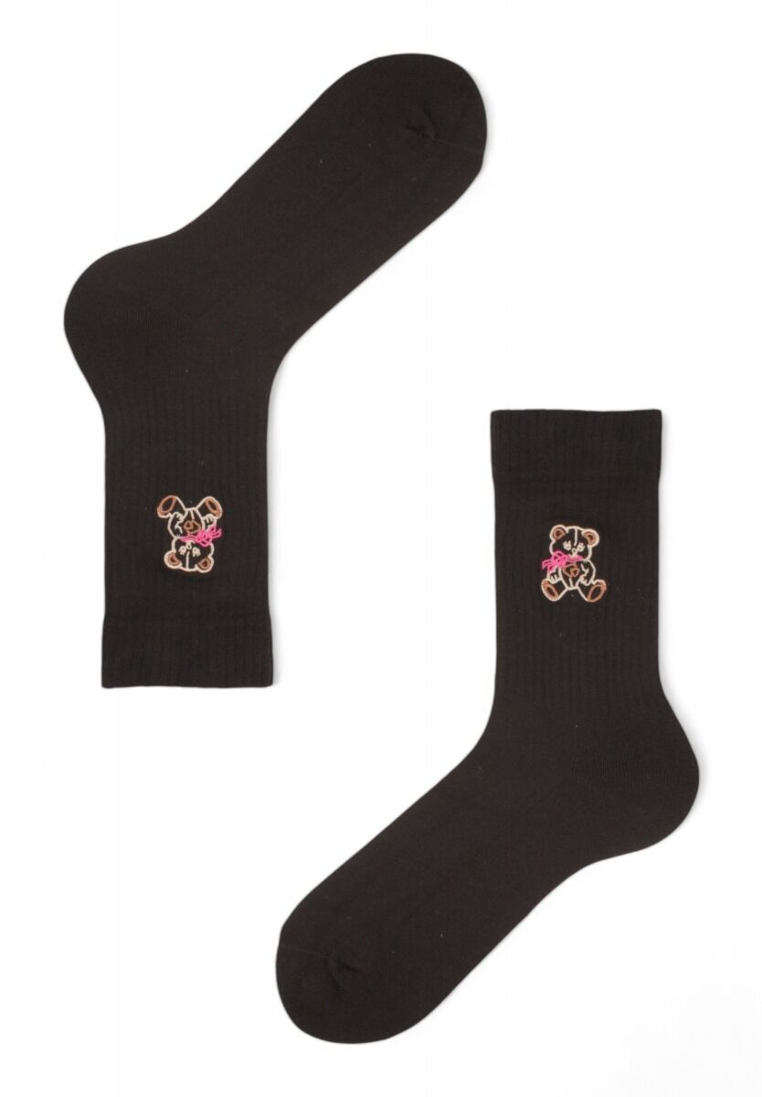 Κάλτσες γυναικείες Rib με κέντημα Soma Teddy