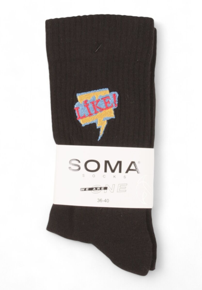 Κάλτσες γυναικείες Rib με κέντημα Soma Like