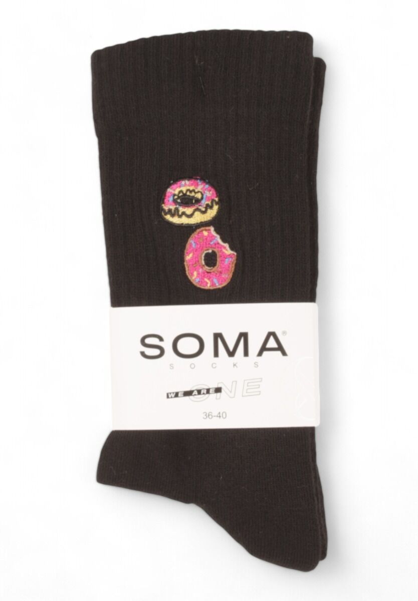 Κάλτσες γυναικείες Rib με κέντημα Soma Donuts