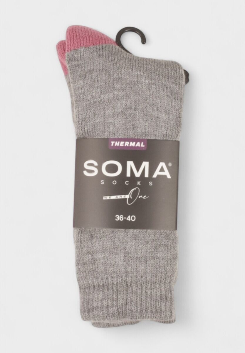 Κάλτσες γυναικείες ισοθερμικές μαλλί Thermal Soma Grey