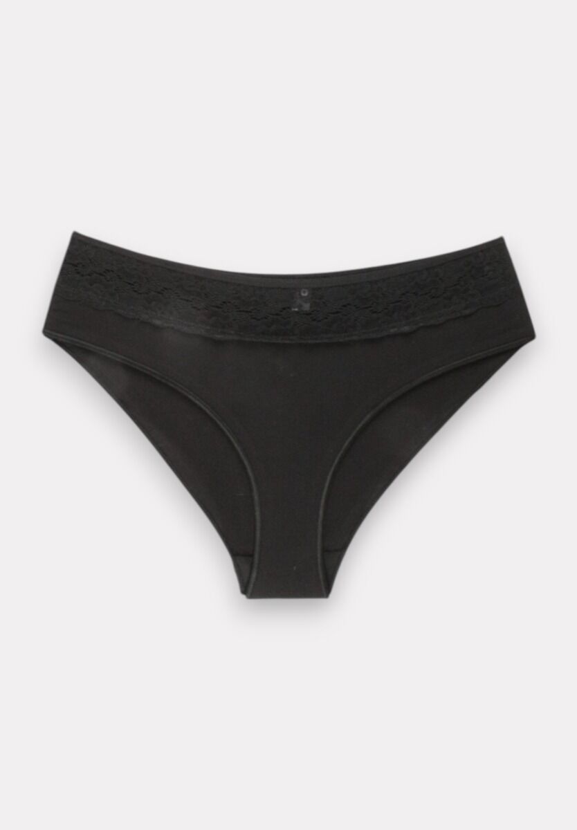 Σλιπ γυναικεία βαμβακερά Sexen ψηλόμεσα με δαντέλα 