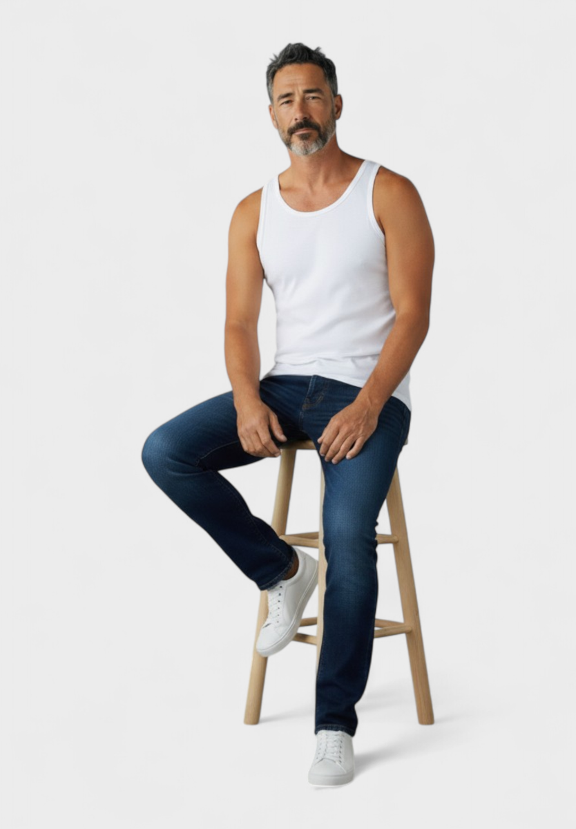 Φανέλα ανδρική βαμβακερή Pournara Classic Λευκό