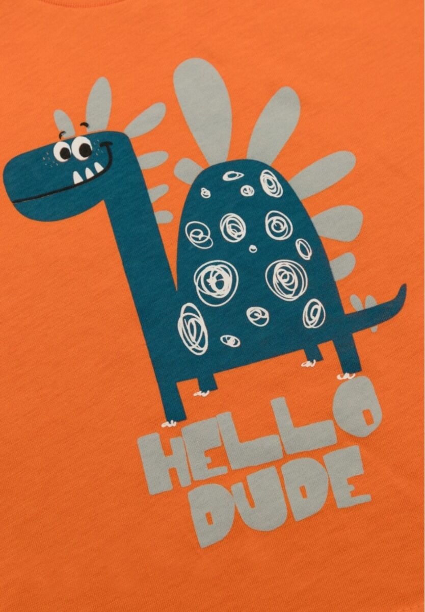 Πιτζάμα παιδική Dino Dude Minerva Orange