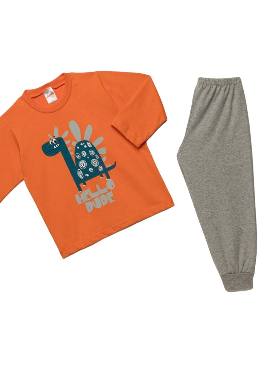 Πιτζάμα παιδική Dino Dude Minerva Orange