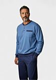Ανδρική πιτζάμα φούτερ Collection Blue με κουμπί στο παντελόνι και σκούρες λεπτομέρειες – Closet22