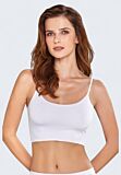Γυναικείο λευκό crop top με κοπή λέιζερ και λεπτές τιράντες – Berrak | closet22