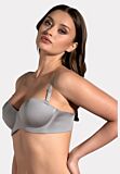 Seamless Push-Up σουτιέν New Bra σε γκρι χρώμα με ενίσχυση και λεπτές τιράντες