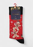 Χριστουγεννιάτικες κάλτσες Soma Socks Gingerbread Joy με σχέδιο μπισκοτένιο ανθρωπάκι σε κόκκινη απόχρωση