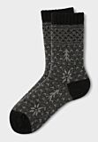 Γυναικεία μάλλινη κάλτσα Pro Socks Arctic Night μαύρο γκρι με χειμερινό μοτίβο