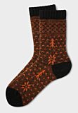 Γυναικεία μάλλινη κάλτσα Pro Socks Nordic Flame με πορτοκαλί και μαύρο σχέδιο
