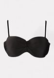 Γυναικείο μαγιό μπικίνι AG-88168-3 με μαυρο strapless top και τροπικό ψηλόμεσο κάτω μέρος

