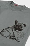 Παιδική πιτζάμα με bulldog print Χριστίνα - λαδί και μαύρο
