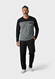 Ανδρική πιτζάμα fleece Collection γκρι μαύρο με κουμπιά – Closet22