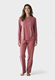 Γυναικεία πιτζάμα fleece Pink Blossom 70% βαμβάκι 30% πολυεστέρας