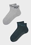 Fila παιδικές αθλητικές κάλτσες με αντιολισθητικά ταπάκια γκρι και μπλε