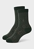 Γυναικεία μάλλινη κάλτσα Pro Socks σε βαθύ πράσινο χρώμα με χειμερινό μοτίβο