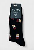 Ανδρική κάλτσα Soma Socks Chocolate μαύρη με σχέδιο σοκολάτας – Premium cotton 80%