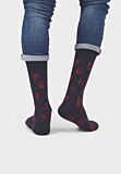 Ανδρική κάλτσα Soma Socks Hello μπλε με κόκκινα σχέδια