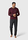 Ανδρική Βαμβακερή Φούτερ Πιτζάμα Collection μπορντό με γκρι παντελόνι - Μπροστινή όψη