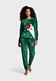 Γυναικεία πιτζάμα Vienetta “Christmas Bear” πράσινη fleece
