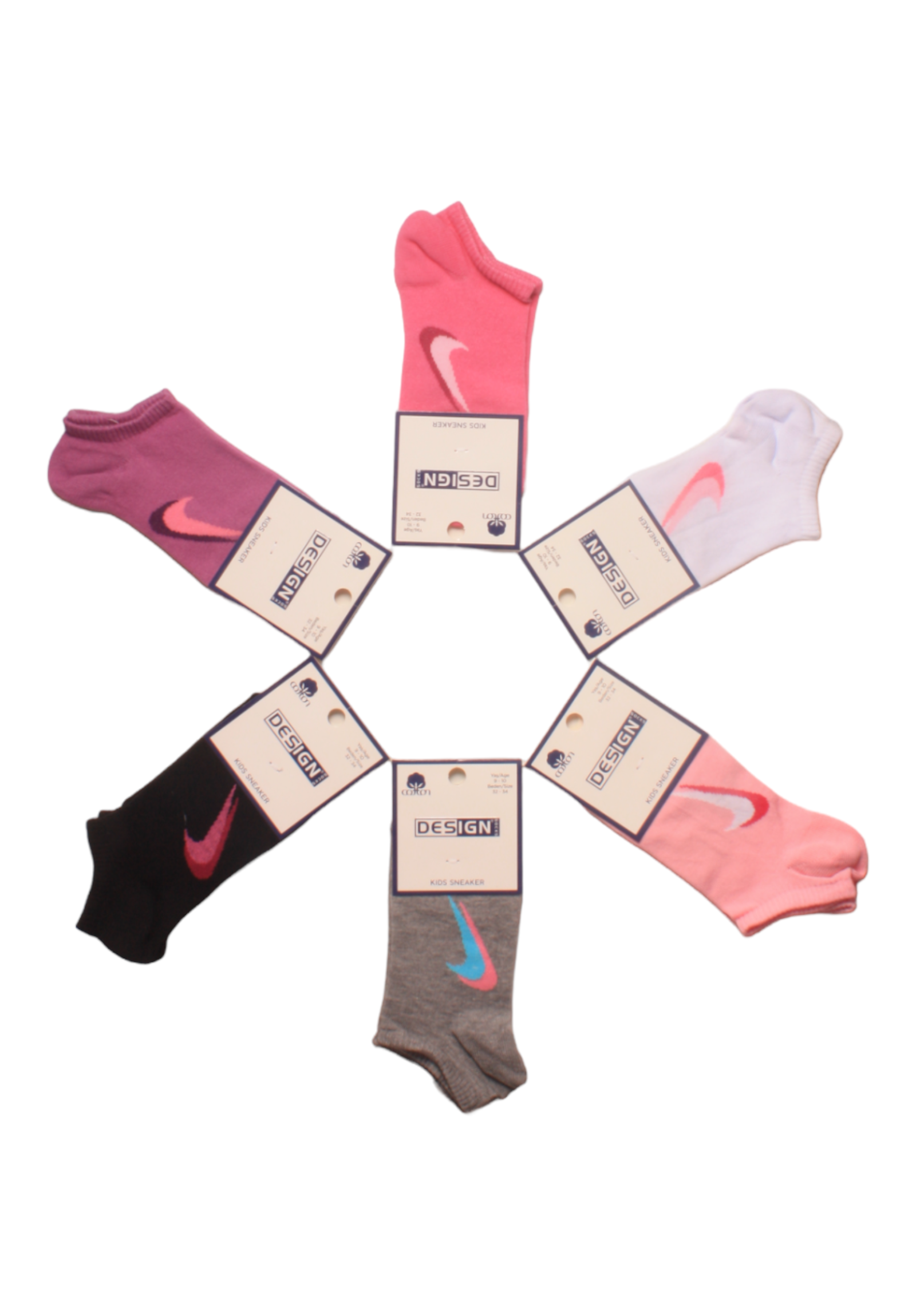 Design Σοσόνια παιδικά για κορίτσι Design σε διάφορα χρώματα Super Προσφορά 6 Τεμ. DSN3025-Πολύχρωμο