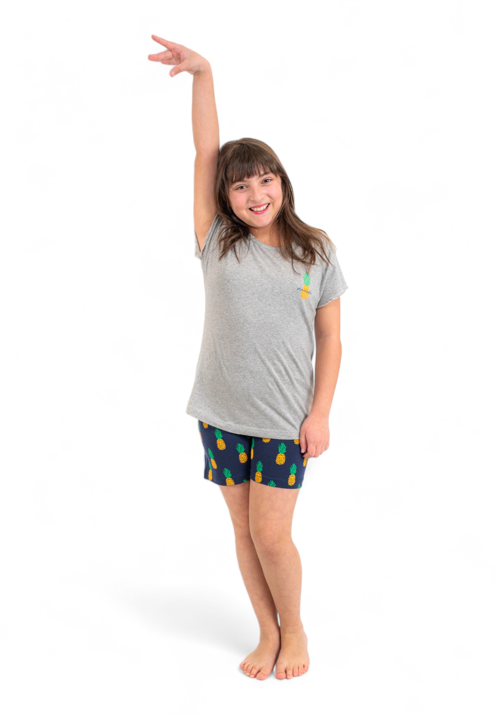 Nina Club Πιτζάμα εφηβική Nina Club Pineapple NC152PNA-Γκρι