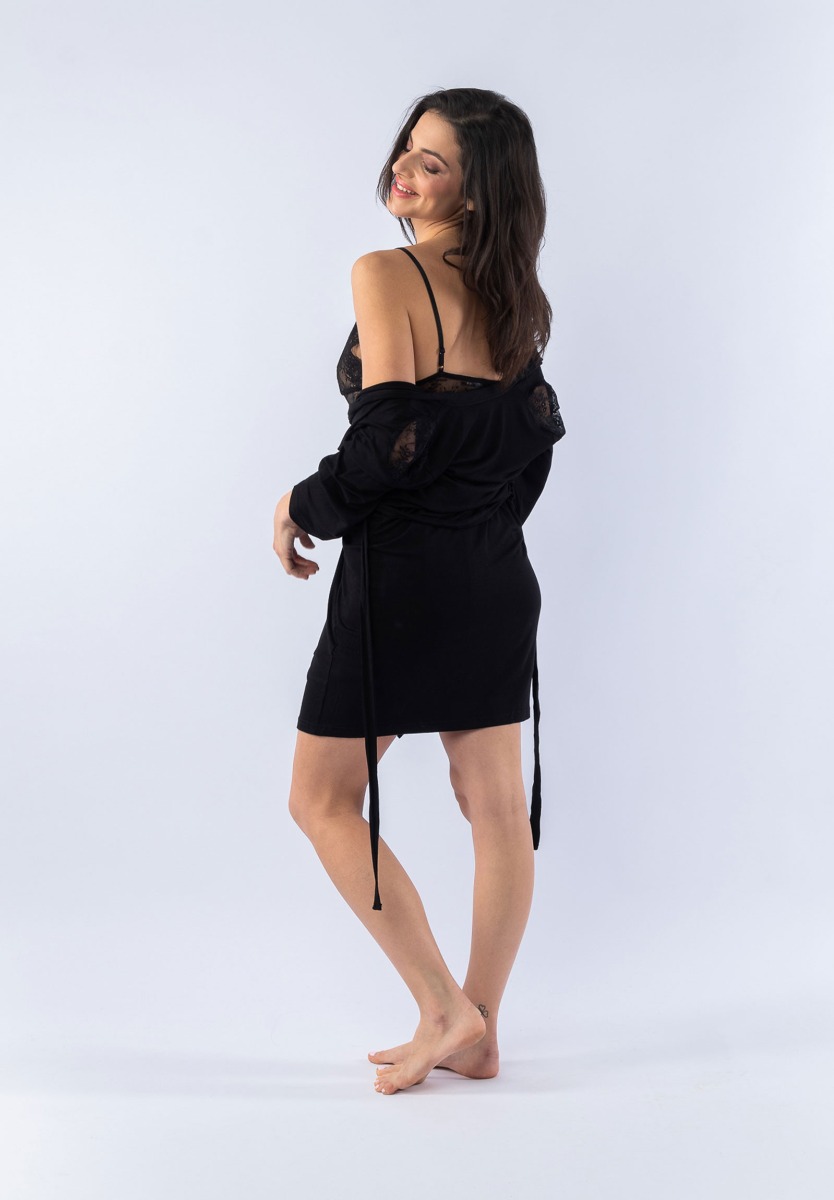 Σετ Νυχτικό - Ρόμπα Black Bambu 11317 φωτογραφία