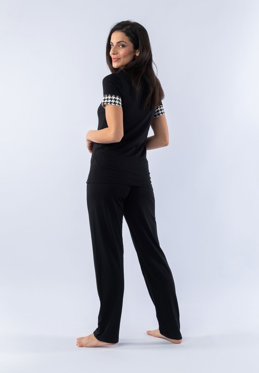 Πιτζάμα γυναικεία κοντομάνικη Modal Black 72511 φωτογραφία