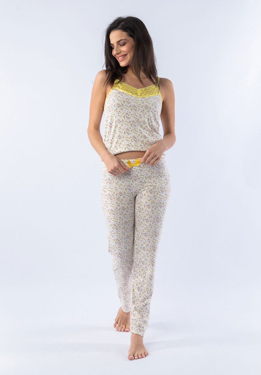 Πιτζάμα γυναικεία με τιράντα Yellow Flower 24203 φωτογραφία