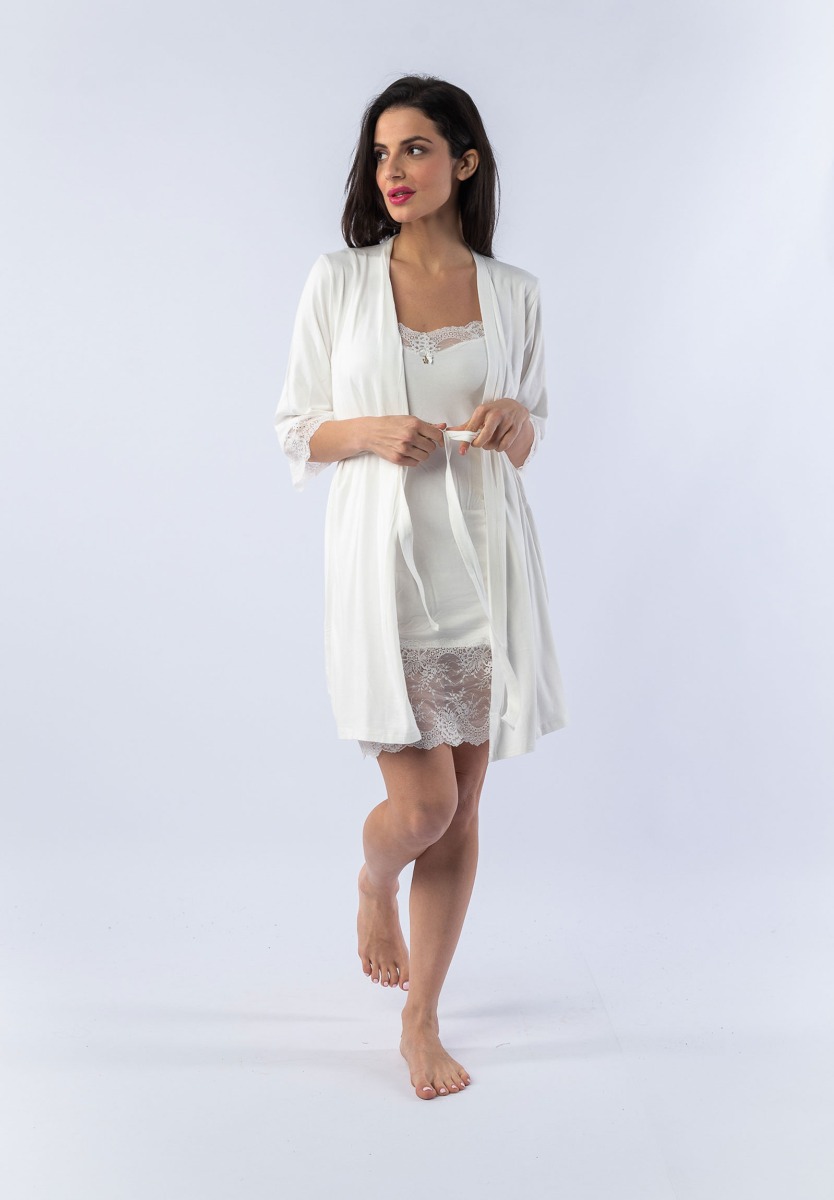 Σετ Νυχτικό - Ρόμπα Bambu Romantic Lace 10934 φωτογραφία