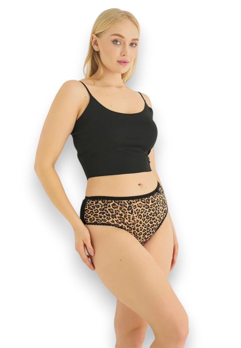  Σλιπ γυναικείο Maxi Sexen Leopard Alina 5 Τεμ. SXN3530-Μαύρο 2025