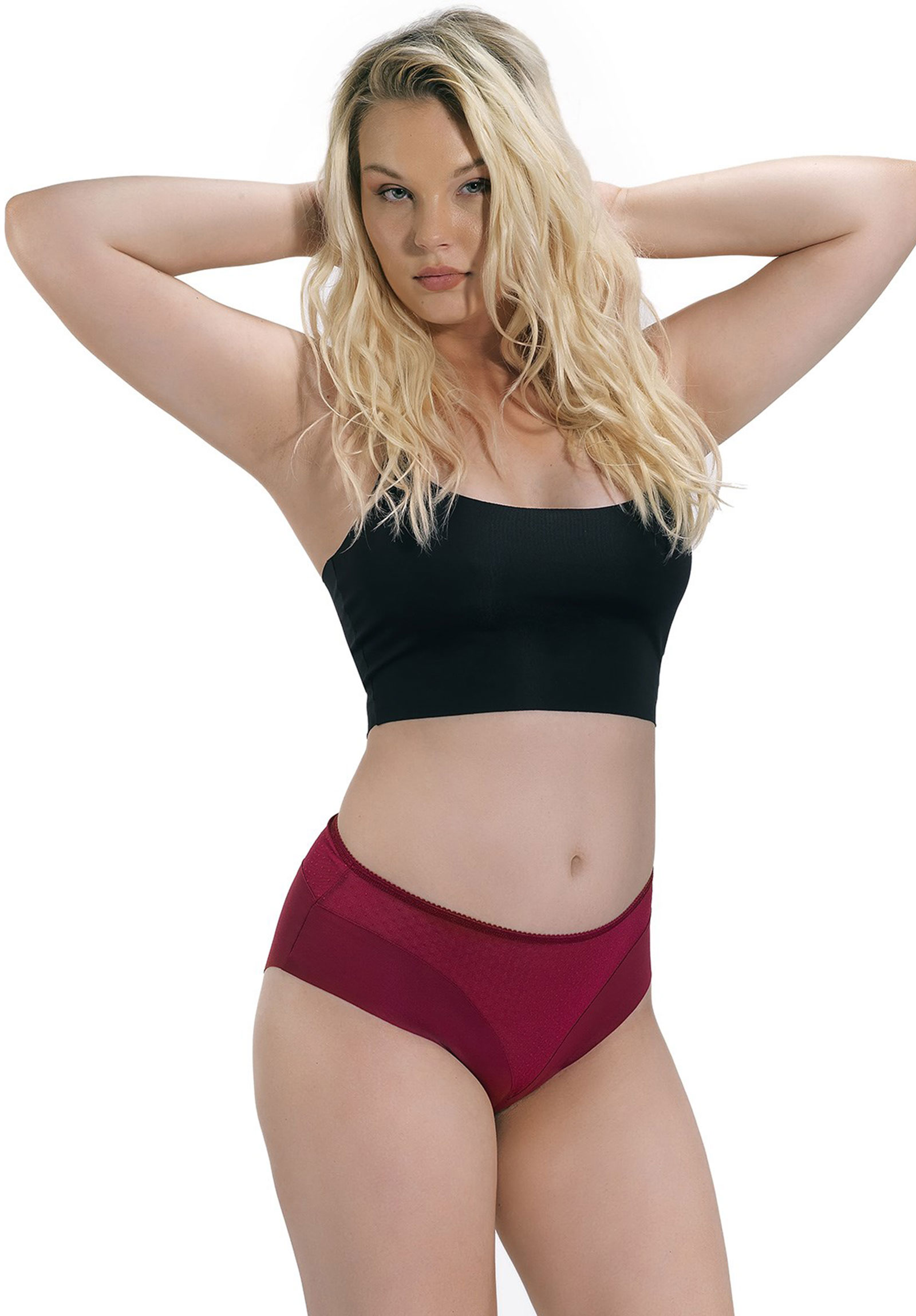  Σλιπ Plus Size χωρίς ραφές Comfort CH4492-Μπορντώ 2025