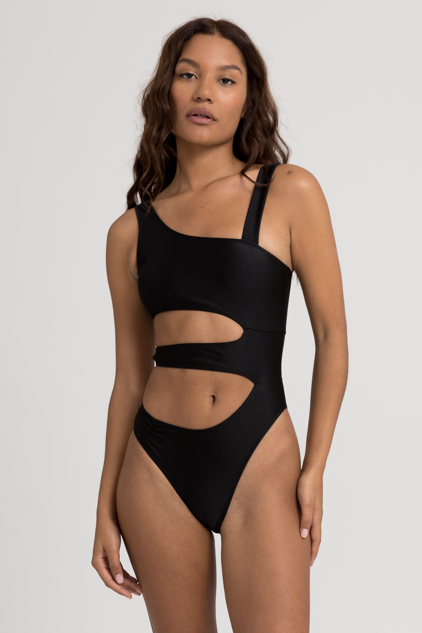 Μαγιό γυναικείο ολόσωμο με πλαϊνά ανοίγματα Modern Black ET1413-1-Μαύρο φωτογραφία