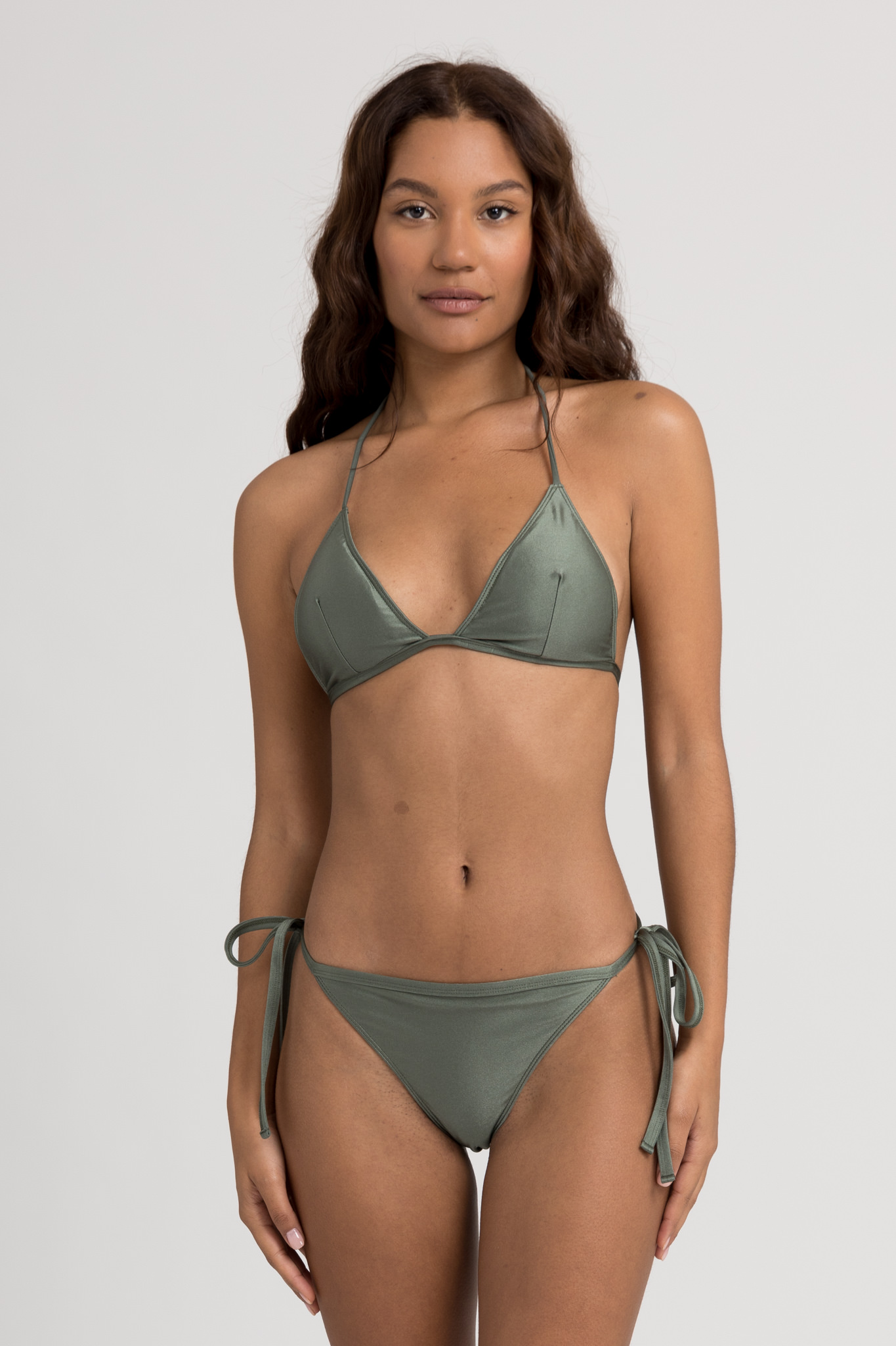 Μαγιό γυναικείο Bikini Τριγωνάκι με Κορδονάκια Olive ET1418-4-Χακί φωτογραφία