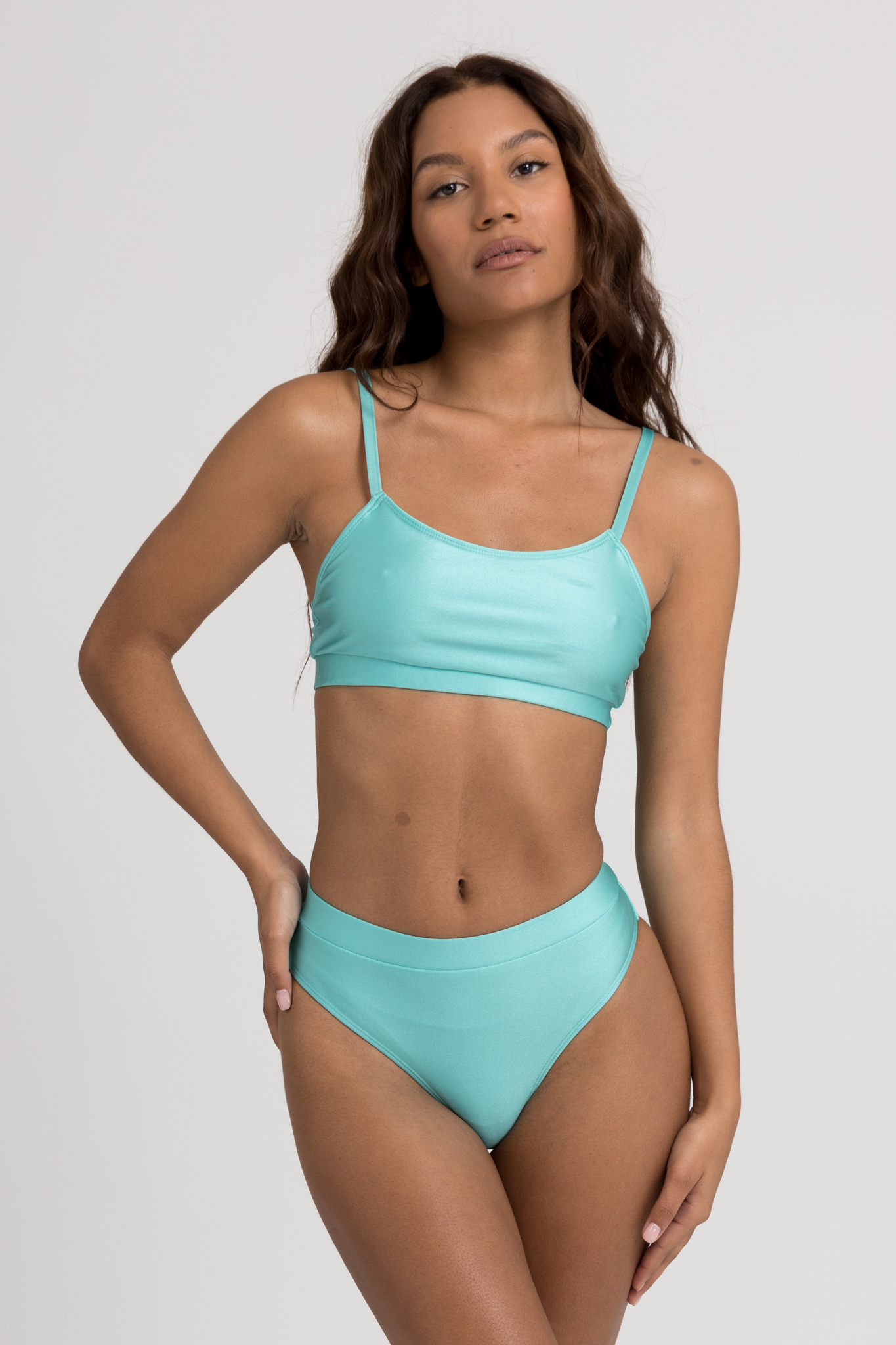 Closet22 Μαγιό γυναικείο μπουστάκι με τιράντες Turquoise Cool Summer ET1432-2-Τιρκουάζ