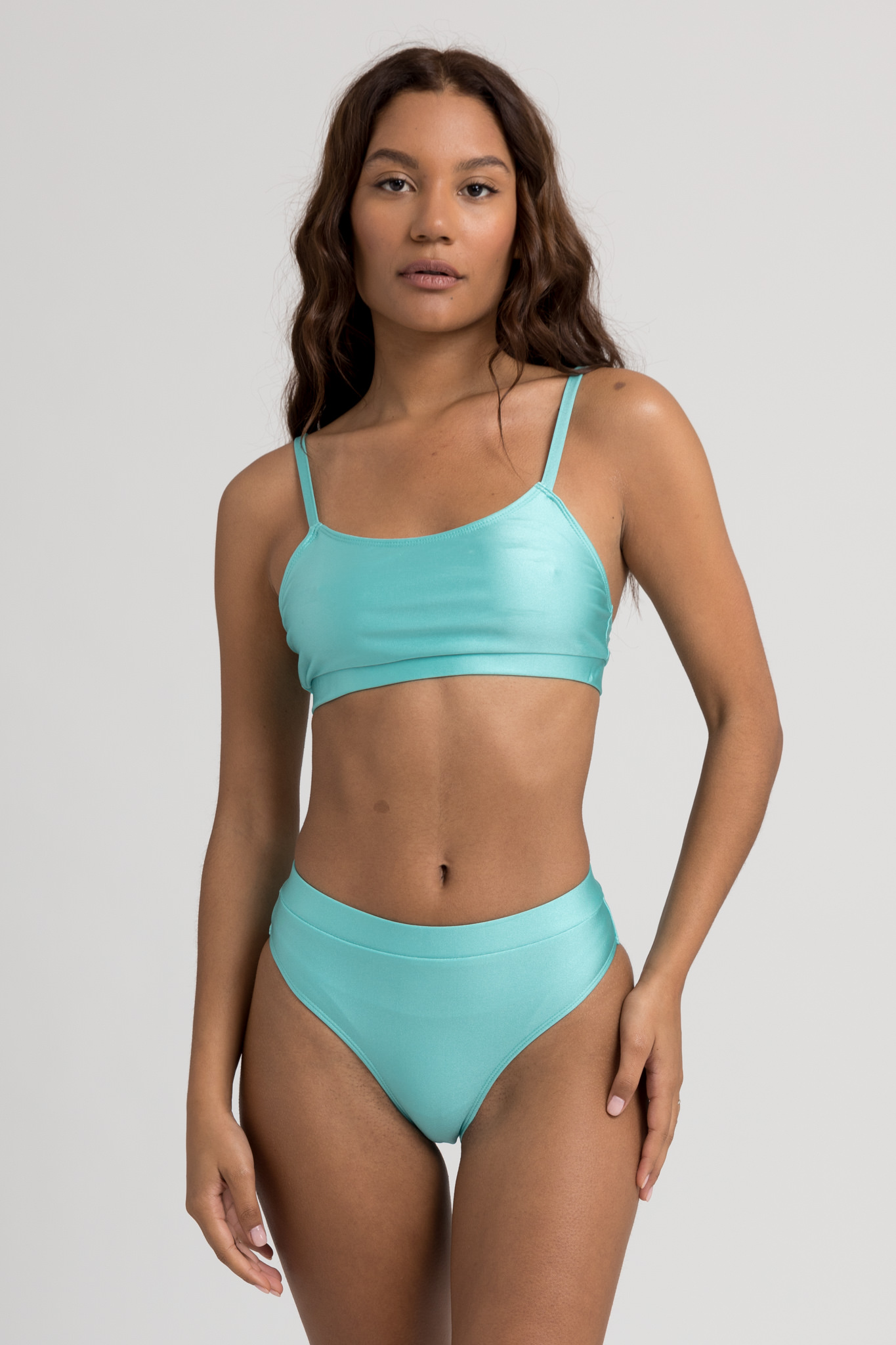 Μαγιό γυναικείο μπουστάκι με τιράντες Turquoise Cool Summer ET1432-2-Τιρκουάζ φωτογραφία