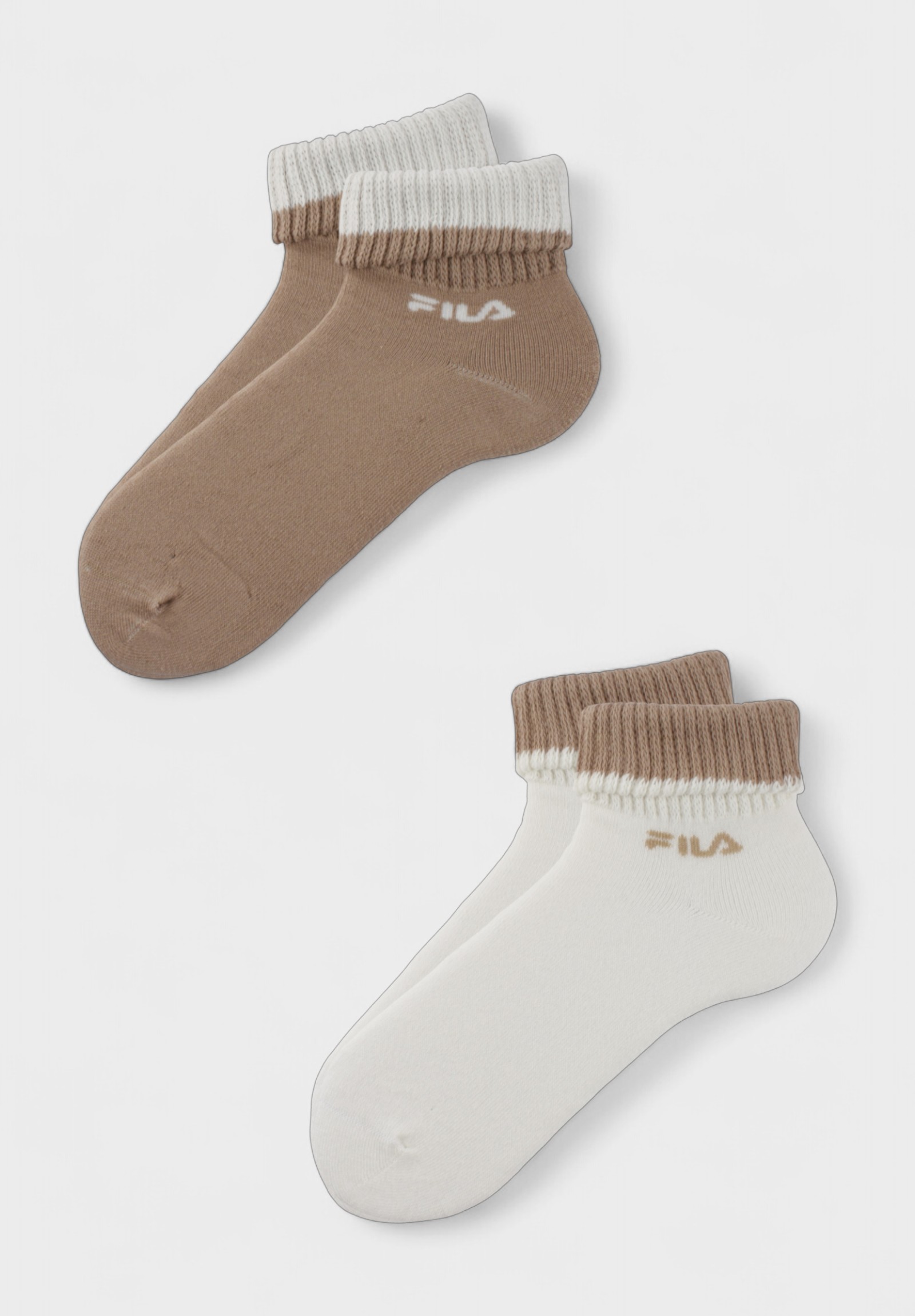 Γυναικείες Αθλητικές Κάλτσες Fila Σετ 2 Ζευγάρια Μπεζ & Λευκό F4428-340-Πολύχρωμο φωτογραφία